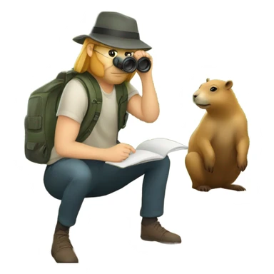 Capybara researcher 3.4 turn sticker