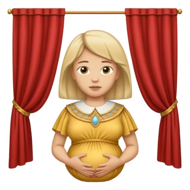🫃 but with parted middle hair (curtains)  pregnant and in a roman collar  sticker