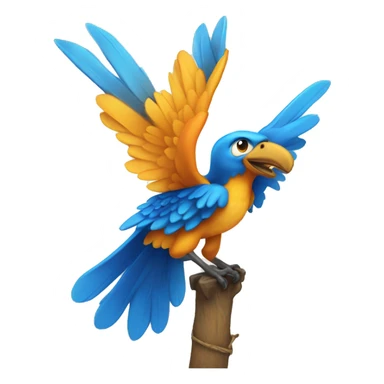 Fênix azul segurando  uma caneta sticker