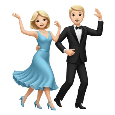White Man and white woman dancing white sticker