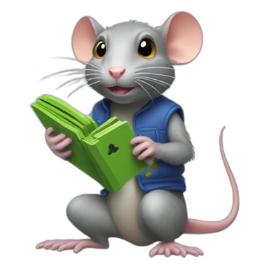 Rat with lizard playing playstation sticker