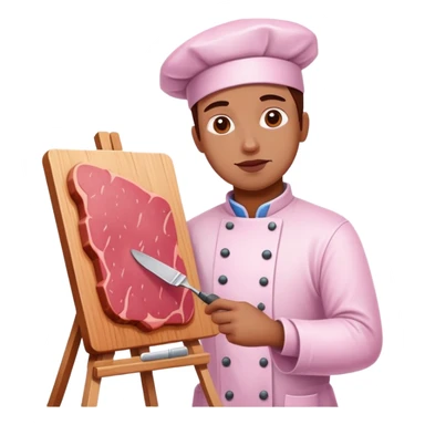 pink artist painting a SPAM meat abstract landscape  sticker