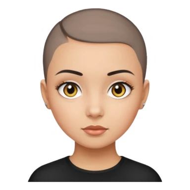 HAZEL EYES , BLACK BLACK BUZZ CUT LIGHT SKIN ROUND FACE GIRL sticker