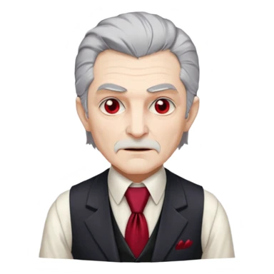  {
      "type": "human",
      "look": "old vampire lord, gray hair, formal vest, crimson tie",
      "description": "an old vampire lord with gray hair wearing a formal vest and crimson tie"
    } sticker