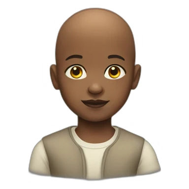 Bald black child sticker