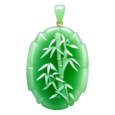 Chinese style light green bamboo-shaped jade pendant  sticker