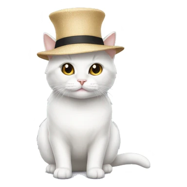 White munchkin cat standing hat sticker
