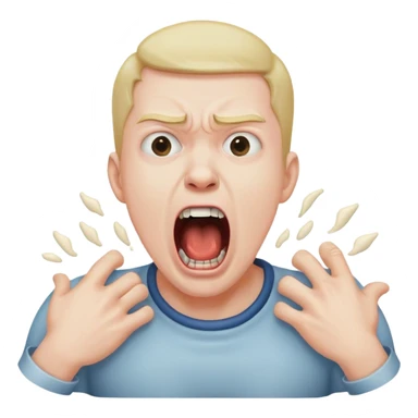 man chocking themselves while screaming sticker