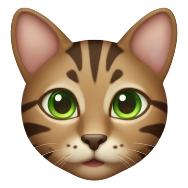Brown striped cat green eyes sticker