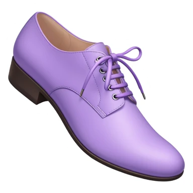 A 3D cartoon lavender-purple Formal shoes with soft texture, lace-up detail, and smooth reflections, isolated on plain background, Memoji-style. sticker