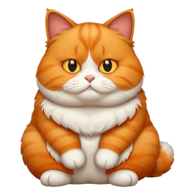 A fat cat sitting down and looking like they don’t care about it sticker
