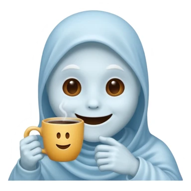 Casper the Ghost Drinks Coffee sticker