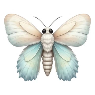 White fluffy moth sticker