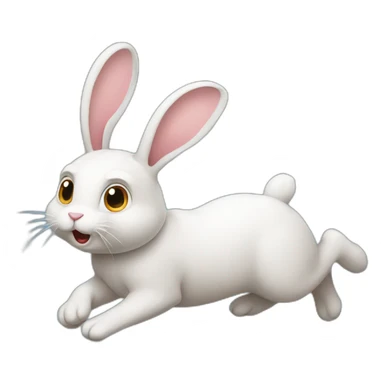 rabbit running late sticker