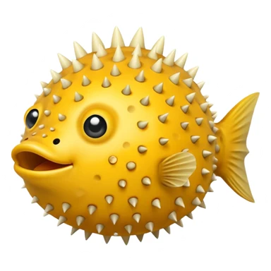 puffer fish, apple emoji style sticker