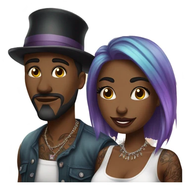 Romantic carnival date for beautiful tattooed couple sticker