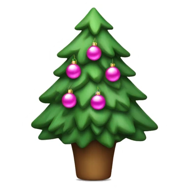  christmas tree with pink decorations sticker