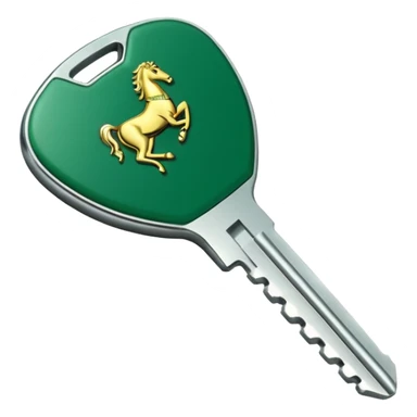 Ferrari key with a green background sticker