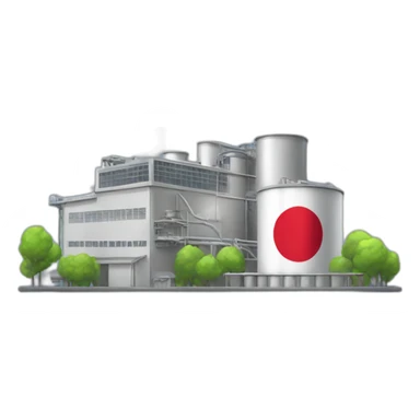 factory with Japan flag sticker