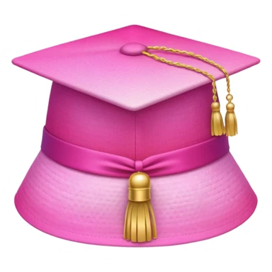 Pink gradient gradation hat with gold tassel sticker