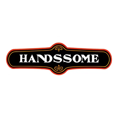 The word handsome  sticker