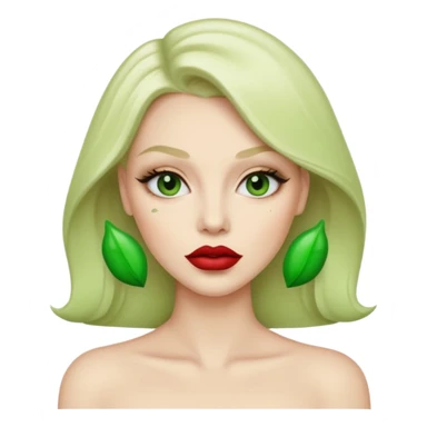 woman with green colored lips sticker