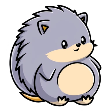 Silver the hedgehog character with pregnant belly sticker
