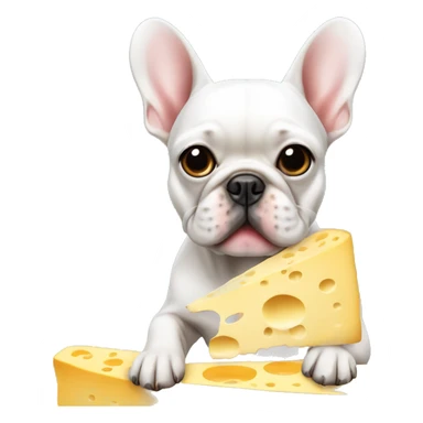Frenchie with cheese sticker