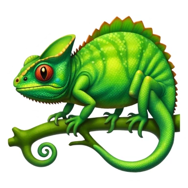 A green chameleon  sticker