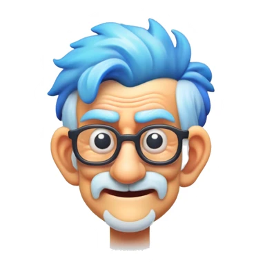 Old man with blue hair sticker