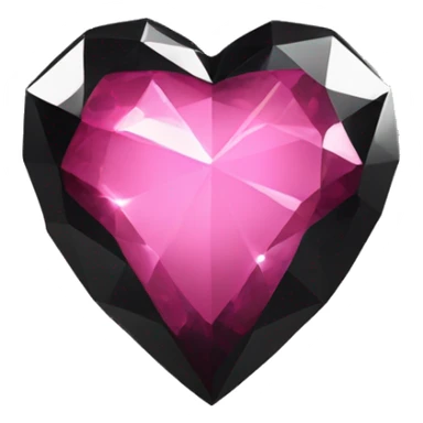 Black heart with pink diamonds on the end  sticker
