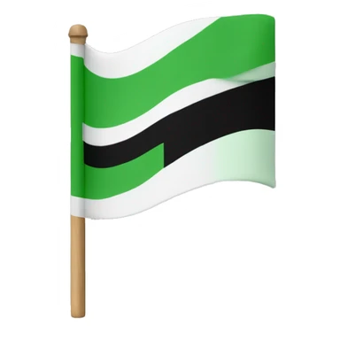 flag with three lines (green, white and black) in a stick  sticker
