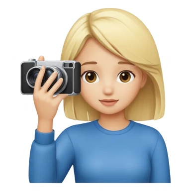 blonde cartoon girl taking picture sticker