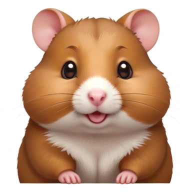 Cinematic Cute Brown Hamster Portrait Emoji, Head tilted playfully and inquisitively, featuring a glossy, rich brown fur with a delicate sheen, round, sparkling dark eyes filled with curiosity, Simplified yet irresistibly adorable features, highly detailed, glowing with a warm, friendly glow, high shine, affectionate and lively, stylized with a touch of whimsy, bright and endearing, soft glowing outline, capturing the essence of a mischievous yet loving hamster, so playful it feels like it could dash out of the screen and into your arms! sticker