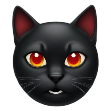 a very angry black cat with red eyes sticker