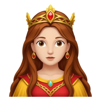 Vesta, Hearth Goddess from Rome Mythology with long brown hair, red and yellow outfit sticker
