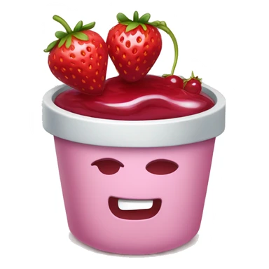 Strawberry jam and cherry sticker