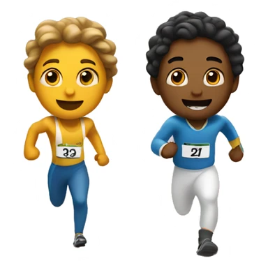 Two characters Race to Finish Line sticker