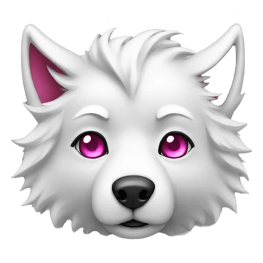 white wolf  with dark pink eyes hahaha sticker