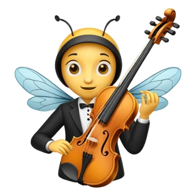 violin player bee sticker