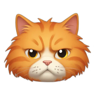 fluffy orange cat in a bad mood sticker