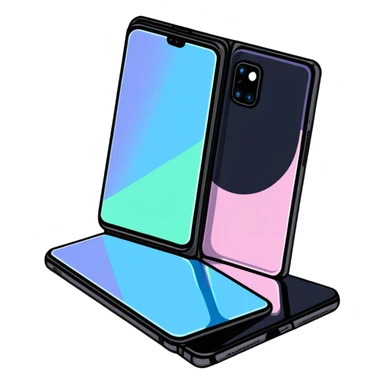 foldable holographic smartphone technology from 2025 sticker
