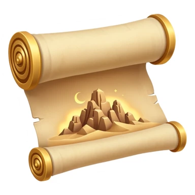 desert magic scroll object icon, ancient parchment with glowing sand symbols, sand dust floating, fantasy desert artifact, 3D cartoon, mobile game icon style, centered, clean background, no text, no watermark
 sticker