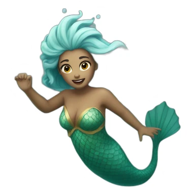siren (mythical creature) swimming sticker