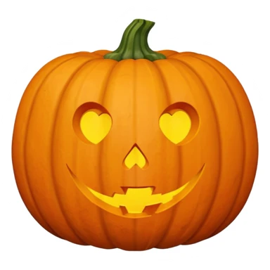 Pumpkin with a heart shape sticker