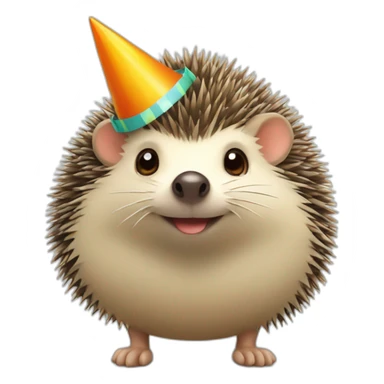 Hedgehog-wearing-a-Partyhat sticker
