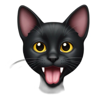 Black cat sticking tongue sticker