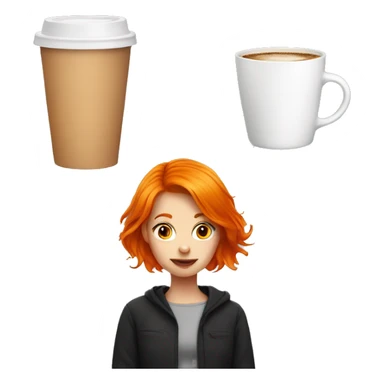 Orange hair girl with coffee  sticker