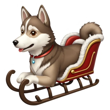 a sleigh pulled by a husky  sticker