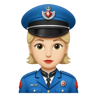 Un emoji di un carabiniere con il grado da carabiniere con uniforme nera sticker
